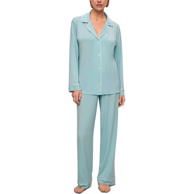 Gisele Long Pajama Set - CANAL BLUEIVORY - Large