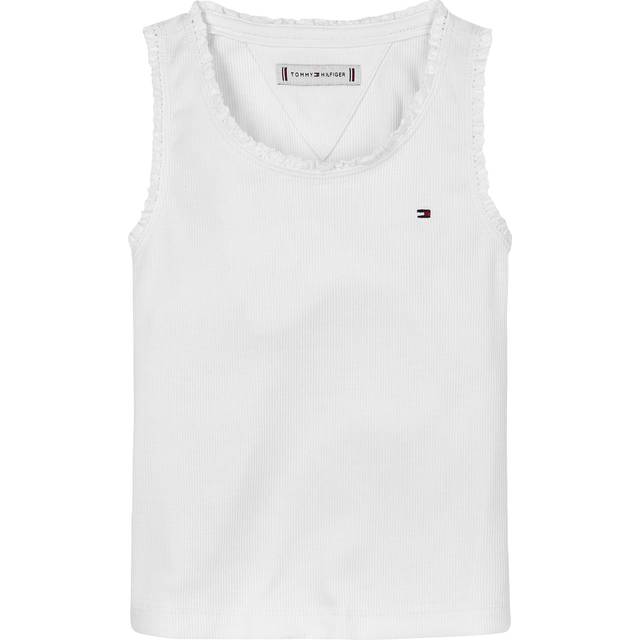 Tommy Hilfiger Kids' Essential Rib Lace Tank Top, White
