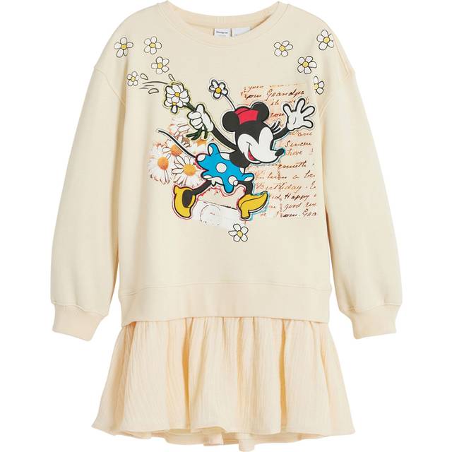 Girl t-shirt dress Desigual Minnie - Beige