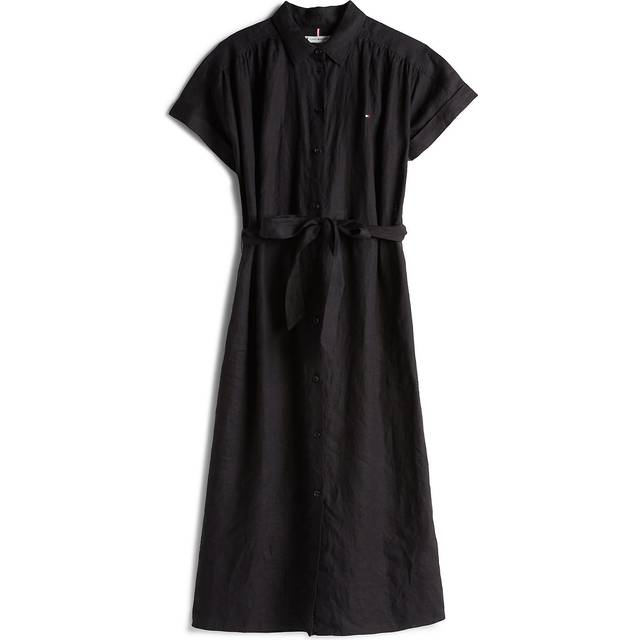 Robe chemise en lin - Noir - 42