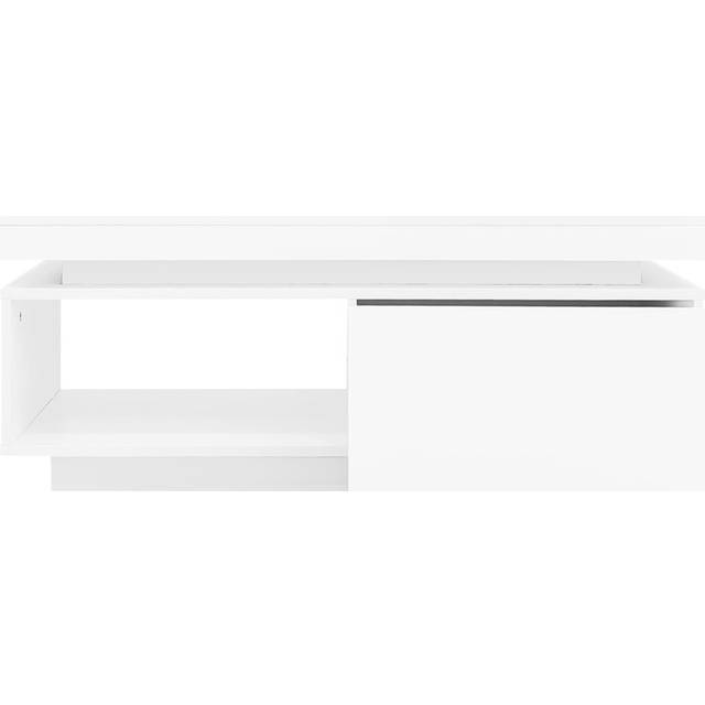 High Glossy Led Coffee Table With Drawer Storage - White (40cm H X 100cm W X 50cm D)
