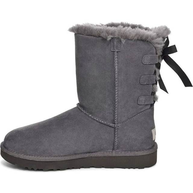 (WMNS) UGG Short Bow Stiefel Fleece Lined Gray - GREY - 8
