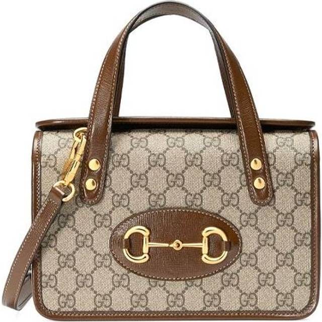 (WMNS) Gucci Canvas Horsebit 1955 Old Flower Logo Single-Shoulder Bag Mini Brown 645453-92TCG-8563 - Brown/Gold