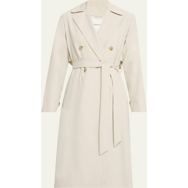 Drapey Trench Coat - WHITE STONE - Small