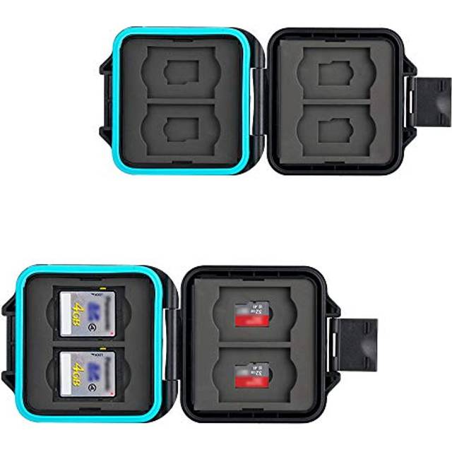 Memory Card Case Water-Resistant Carrying Slim Holder Storage for 4 SD SDHC SDXC + 4 Micro SD TF Cards with Card Removal Tool