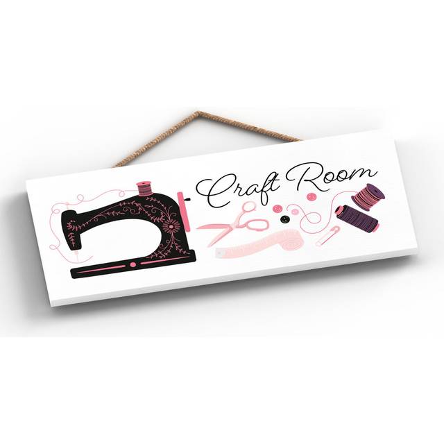 Sew Craft Room Signs and Plaques (12cm H X 30cm W X 0.9cm D)