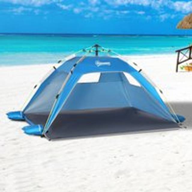 Beach Tent for 1-2 Person Pop-up Design with 2 Mesh Windows & 2 Doors Sky Blue