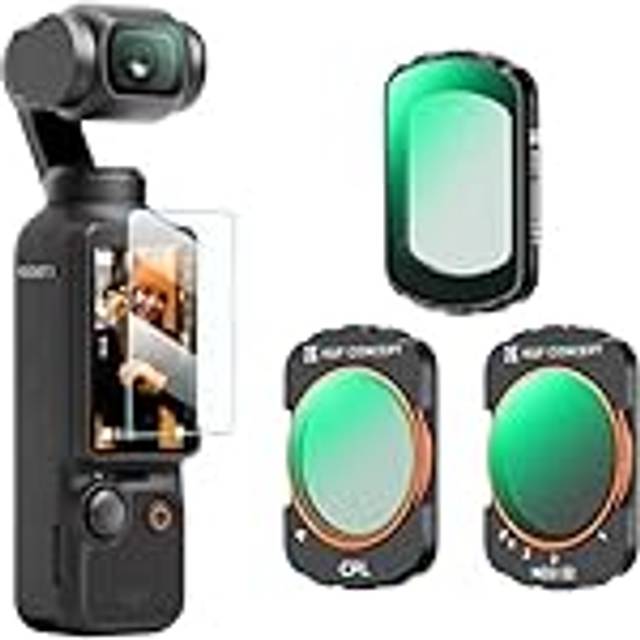 K&F Concept Sports Camera Filters for DJI Osmo Pocket 3 Wide Angle Lens & 3 Pack Effect Filter