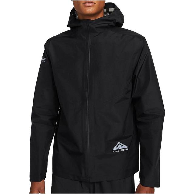 Men's Nike GORE-TEX Solid Color Alphabet Printing Zipper Hooded Jacket Black - DefaultColor - XL