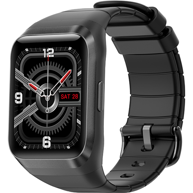 (Black) Full Touch Screen GPS+GLONASS+Beidou Positioning Heart Rate Blood Oxygen Monitor IP68 Waterproof BT5.0 Outdoor Smart Watch