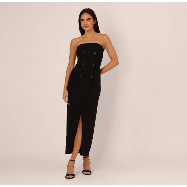 Black Strapless Midi Dress (12)