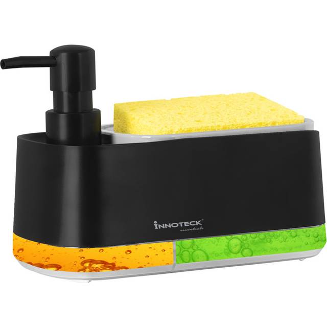 Innoteck Essentials 3 in 1 Hand and Dish Soap Dispenser - Black - 14.5 x 19 x 10.5cm