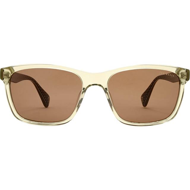 Ted baker reef tb1780 men's sunglasses 539 gloss crystal pale khaki/brown