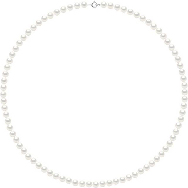 Diadema Womens - Necklace - Real Freshwater Pearls - White Silver - One Size