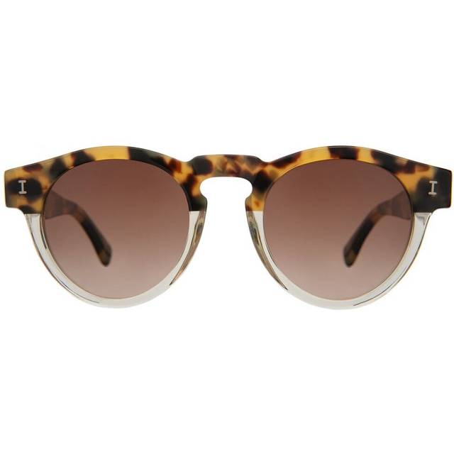 Illesteva Leonard L-230BRG Men's Sunglasses Yellow Size 48 - Transparent Champagne Yellow (48)