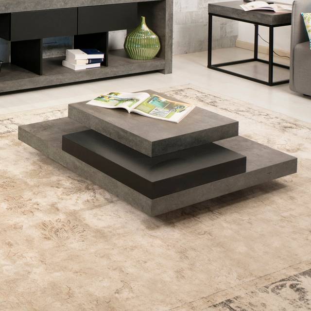 Desirre Slate Coffee Table - Grey (30cm H X 90cm W X 90cm D)