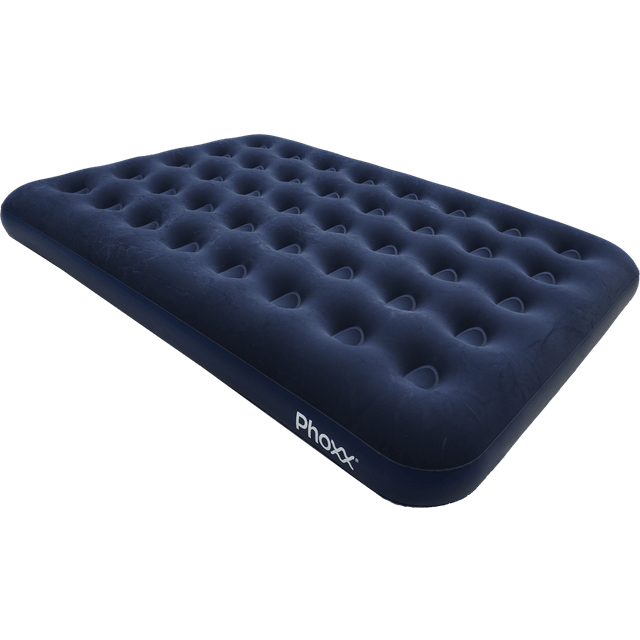 Phoxx Double Size Flocked Coil Beam Air Bed, uppblåsbar luftmadrass