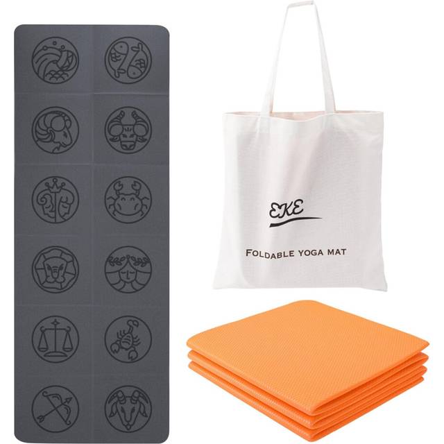 EKE Foldable PU+TPE Yoga Mat 5mm Thickness, Standard Size, Foldable, Lightweight and Portable, Ideal for Yoga, Pilates, Fitness, Sports, Training,