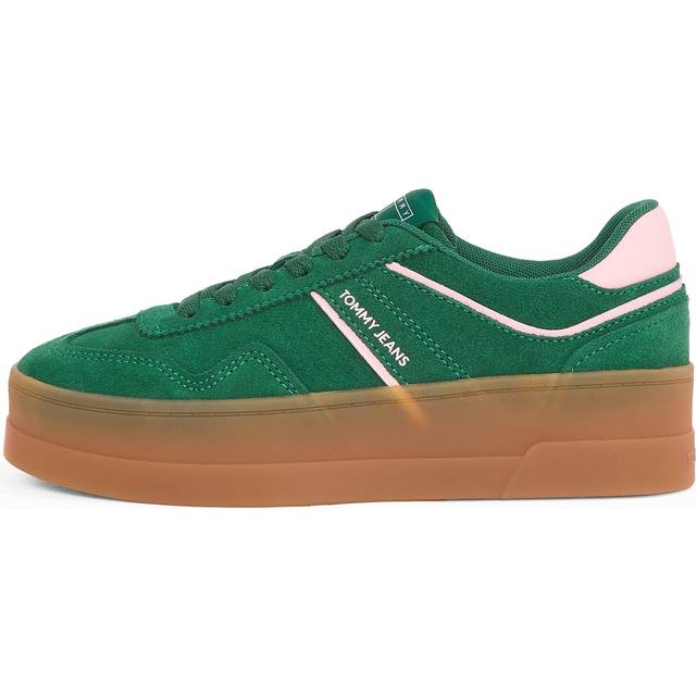 Tommy Jeans Greenwich Platform Trainers in Green Multi