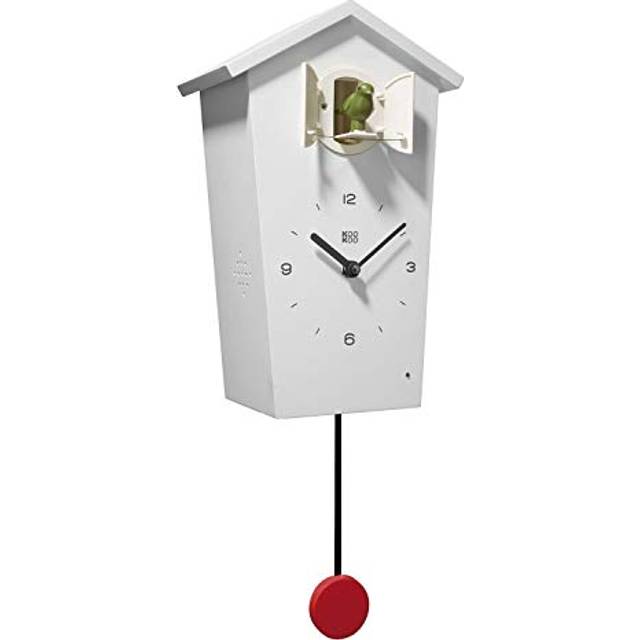 KOOKOO Birdhouse White, Modern Design Cuckoo Clock with 12 Natural Bird Voices or Cuckoo Call