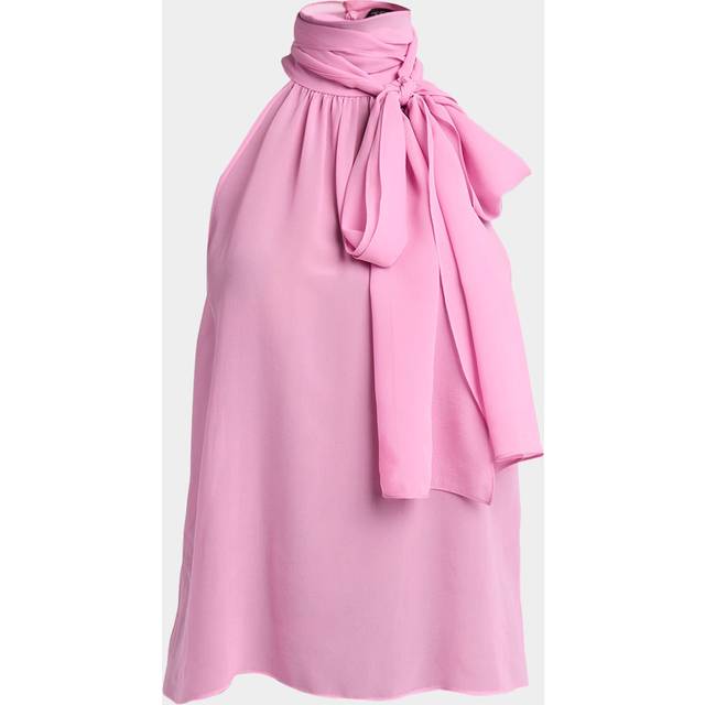 Silk Tie-Neck Halter Blouse - VIVID PINK - 42 IT (8 US)