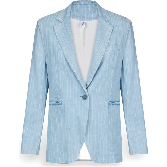 Liu Jo, Jacka, Dam, M, Bomull, Blå Denim Bomull Blazer Jacka - blue (M)
