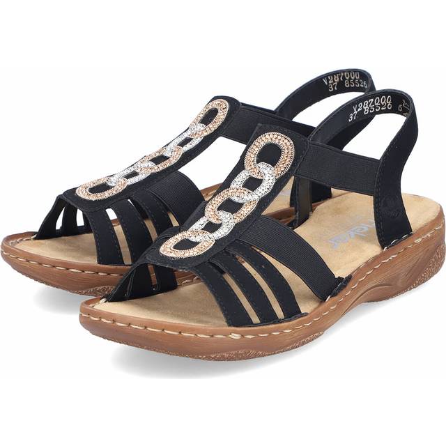 Rieker - Svarta sandaler storlek 39 - Black (39)