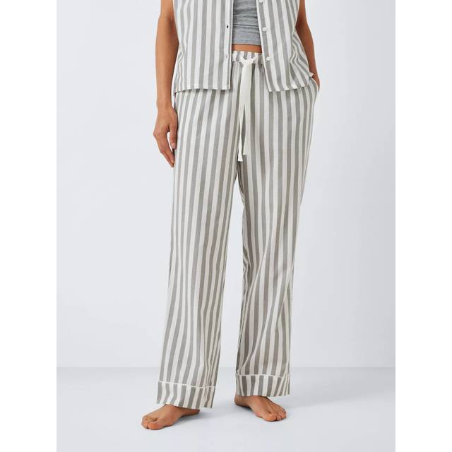 John Lewis Kora Stripe Pyjama Bottoms, Green/White