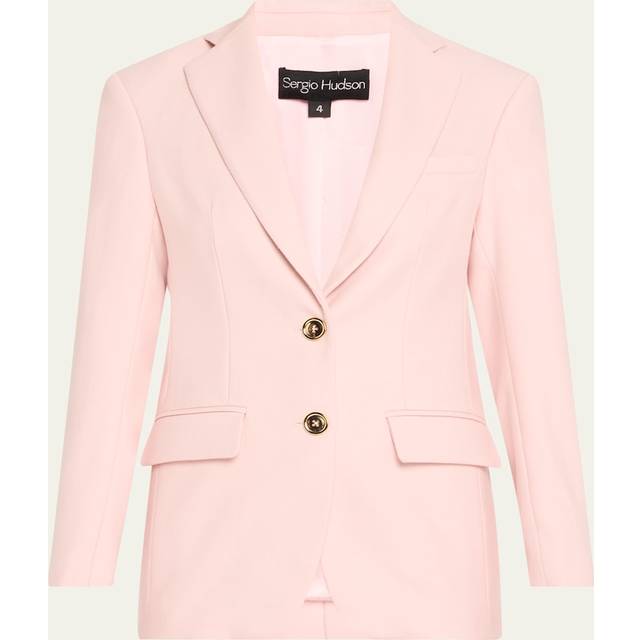 Single-Breasted Wool Blazer - PINK - 2