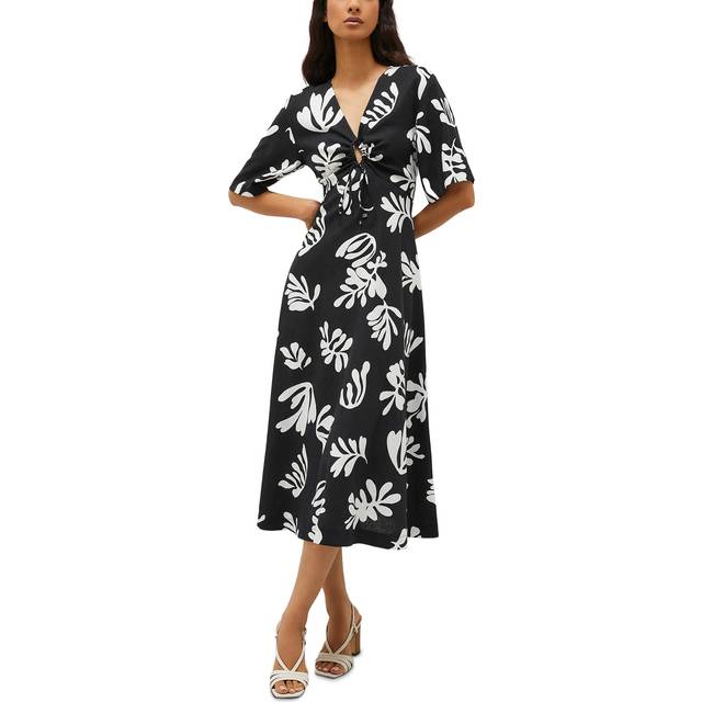 Marella, Klänning, Dam, L, Linne, Tidlös Svart Linneklänning - black (L)