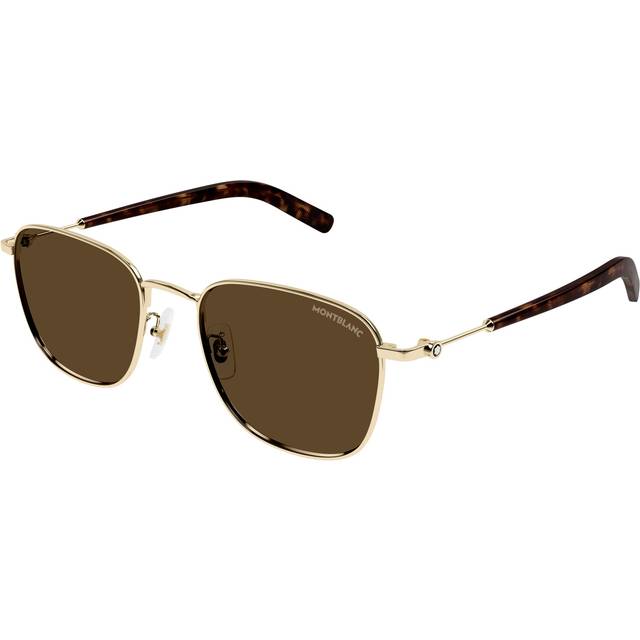Montblanc Man MB0392SA 004 Sunglasses Metal Gold Brown Squared
