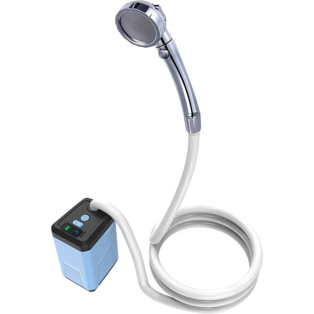 Portable Camping Shower Outdoor Electric Shower Pump Rechargeable Battery Powered Shower Waterproof 1 Sprays Mode blue