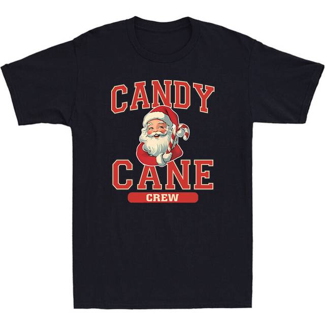 Candy cane crew funny santa claus family christmas party gift men's t-shirt