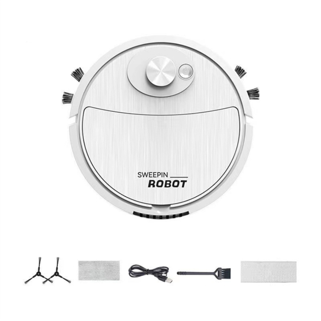 Mini Cleaning Sweeping Robot Automatic Vacuum Ultra Thin Silent Hard Floor Machine,White