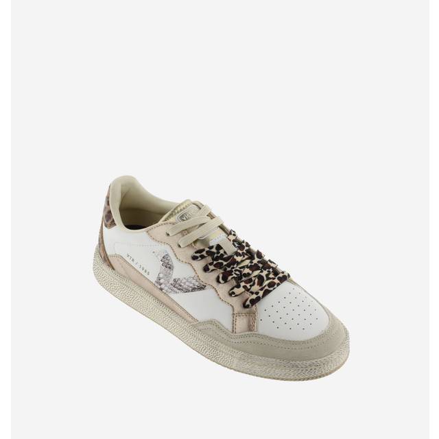 Victoria för kvinnor. 8806109 Smash Animal Mix beige träningsskor i läder (36), Hud, 1 till 3 cm, Nyckelband, Casual - Beige, Läder (36)