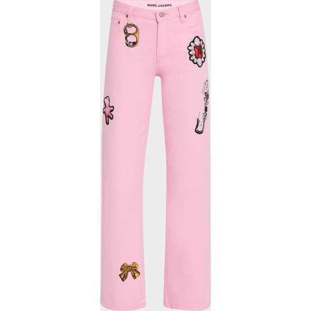MARC JACOBS Marc Jacobs Runway Charm Straight Jeans in Bow Pink, Size 25
