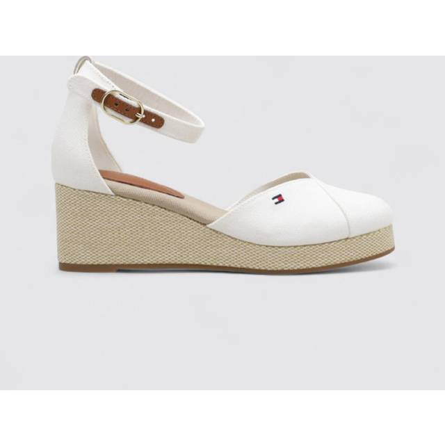 TOMMY HILFIGER Flag Closed Toe Mid Wedge Espad |White |39