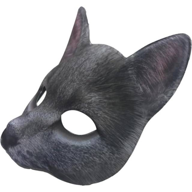 EVA Fabric Half Face Cat Mask Halloween Party Supplies Cosplay Fun Mask Black Unisex Design