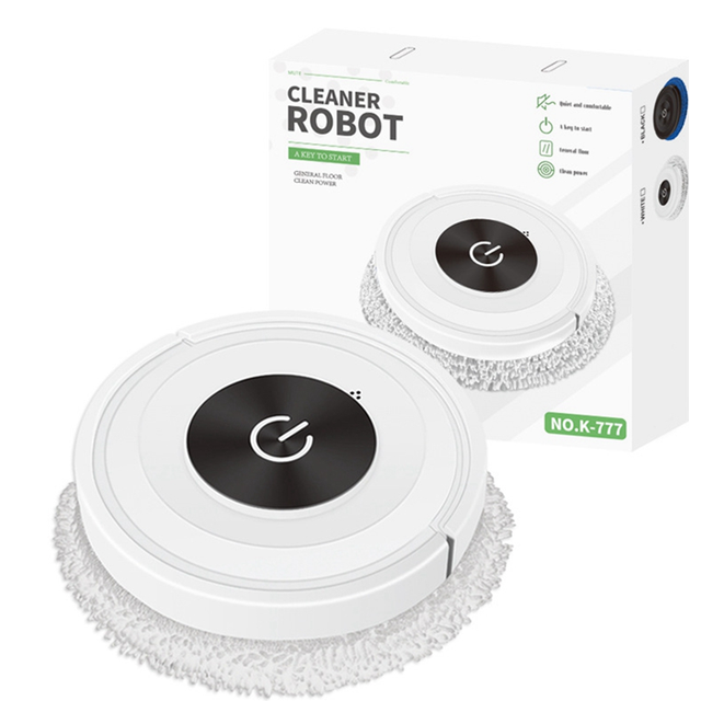 Silent Touch Mopping Robot Sweeping Wet and Dry Cleaning Machine Smart Home Appliance Vacuum Cleaner (White)