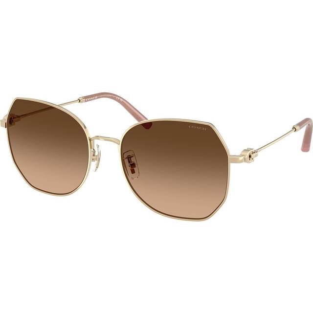 Coach HC7175 CAD79 900574 Women's Sunglasses Gold Size 56 - Bright Light Gold (56)
