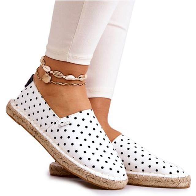 Women's espadrilles with polka dots big star jj274870 white
