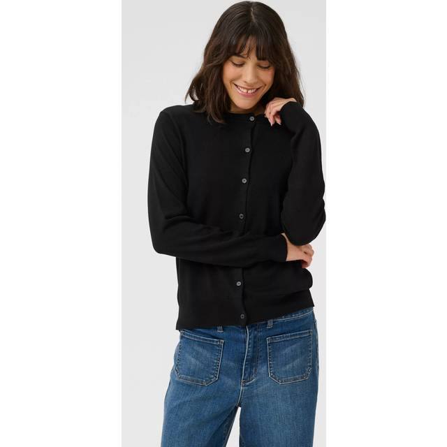 Lizza Knitted Cardigan - Black Deep - Danish brand KAFFE has been offering timeless collections adorned with feminine details since 1993. The label offers a range of versatile, minimalistic styles that look and feel great, making your daily edit stylish and effortless.