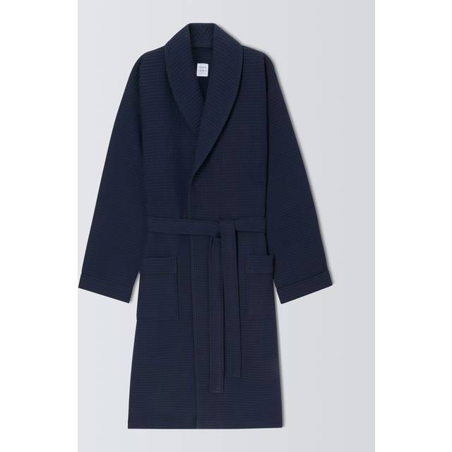 John Lewis Cotton Waffle Robe, Navy