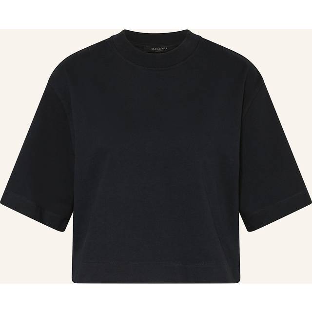 Lottie Cropped Logo T-Shirt - BLACK OYSTER B - Founded in London in 1994, AllSaints has been crafting iconic leather pieces for decades. As well as statement jackets, biker boots, and accessories, the brand’s everyday items offer a dose of attitude with distressed detailing, daring prints and the signature Ramskull logo.