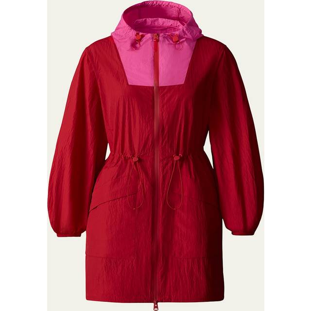 Alyster Packable Long Rain Jacket - Lava-Azalea - Medium