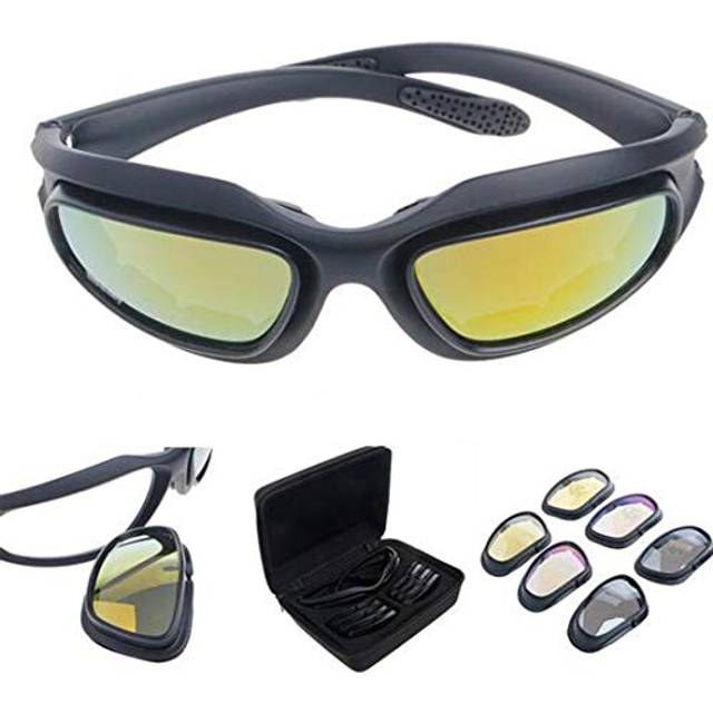Polarized Driving Riding Lens Sun Glasses with 4 Lens for Motorcycle Bicycle Outdoor Activity Sports Hunting Military