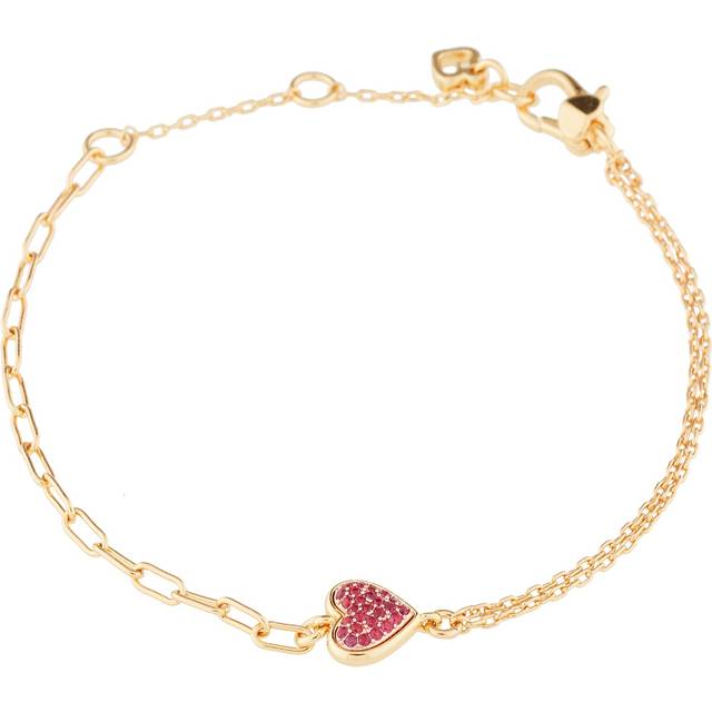kate spade new york Pave Heart Line Bracelet, Gold
