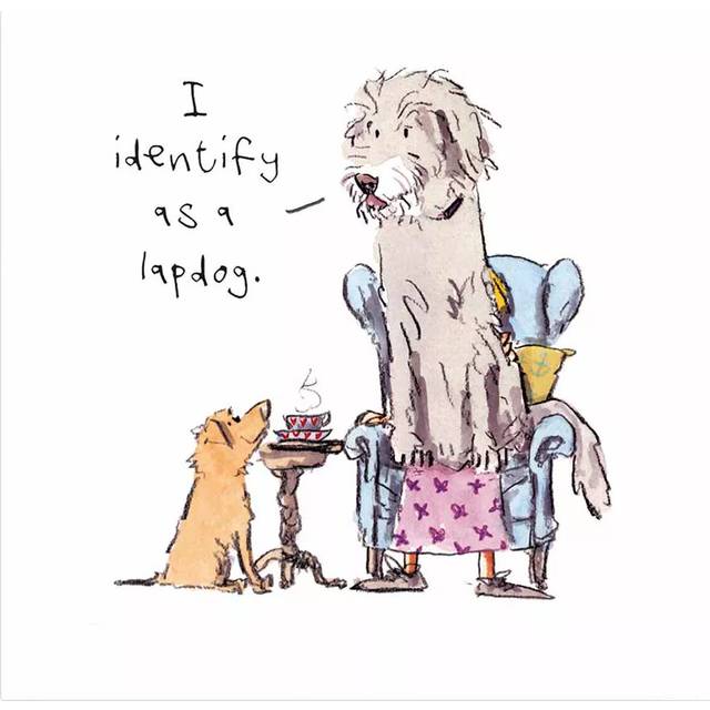 Woodmansterne Large Dog Small Dog Armchair Blank Greeting Card