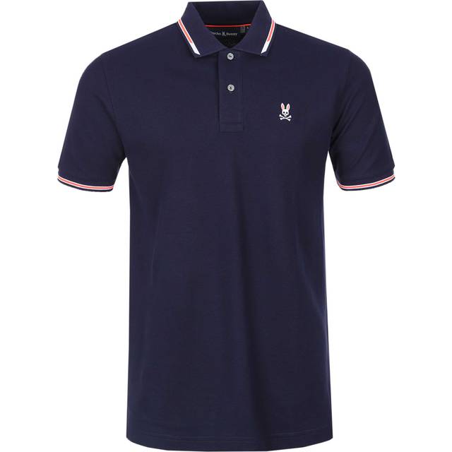 Psycho Bunny for man. B6K405F200 Stirling short sleeve polo shirt navy piqué (M), Casual, Cotton