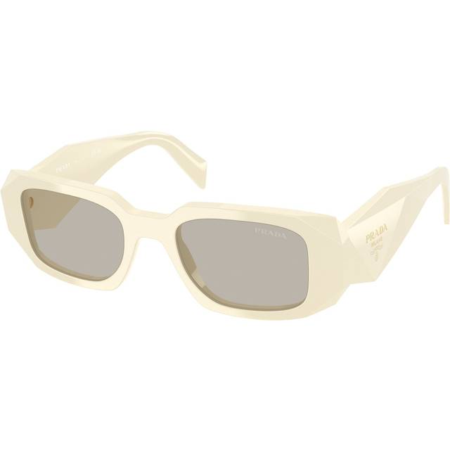 Prada Kvinna PR 17WS 21D5J2 Solglasögon Acetat Vit Brun Fyrkantig Normal